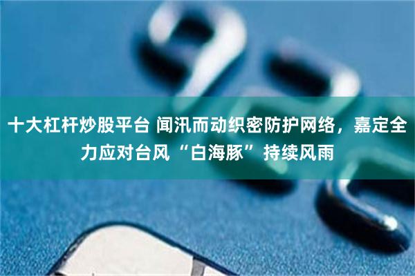 十大杠杆炒股平台 闻汛而动织密防护网络，嘉定全力应对台风 “白海豚” 持续风雨