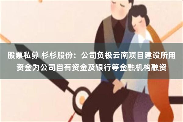 股票私募 杉杉股份：公司负极云南项目建设所用资金为公司自有资金及银行等金融机构融资